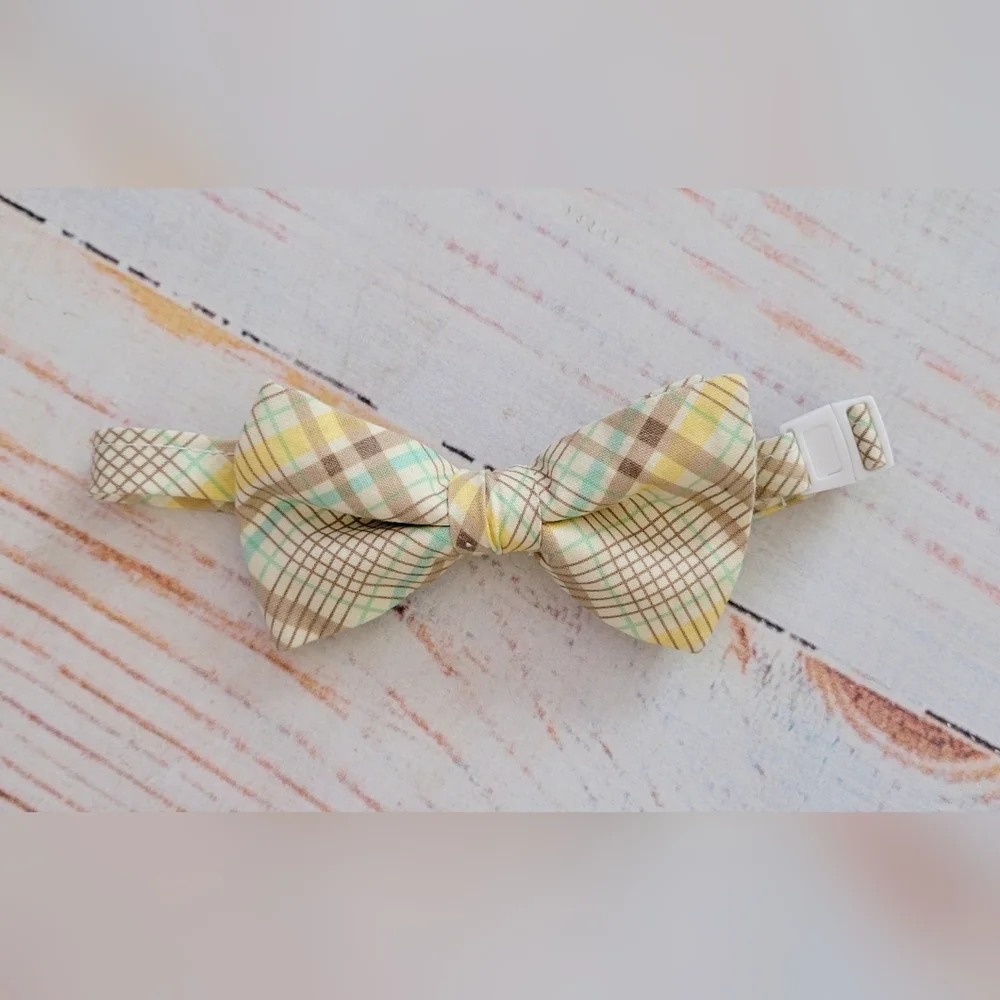 Trendy Ties Yellow & Clay Plaid Kids Bow Tie
